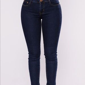 Fashion Nova Plain Blue Skinny Jeans